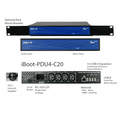 Switched PDU 4 Outlet IEC 20A