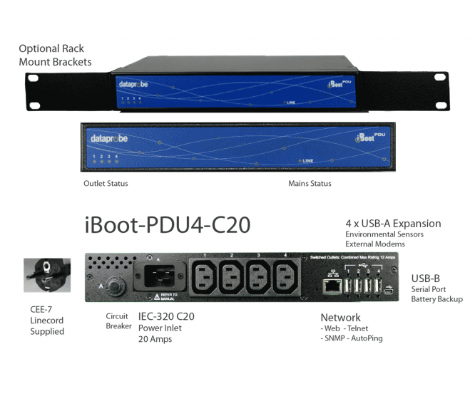 Switched PDU 4 Outlet IEC 20A