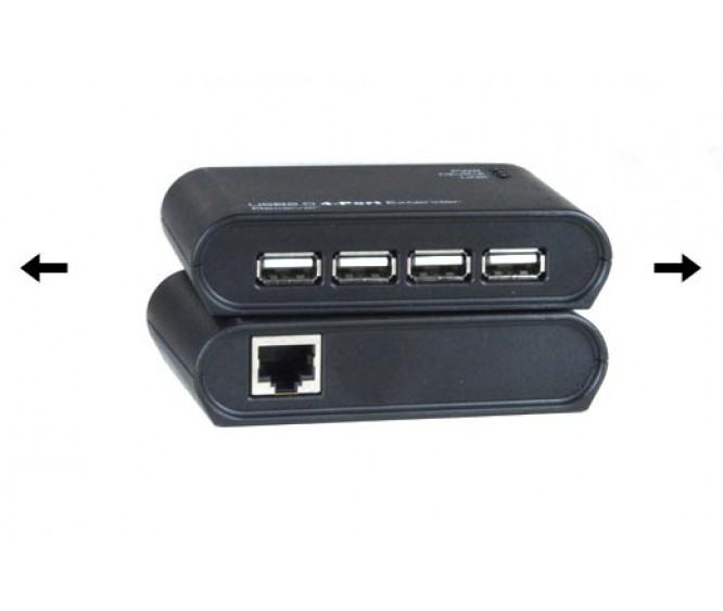 Low-Cost 4-Port USB 2.0 Extender via CAT5 up to 165 Feet – No Drivers Required